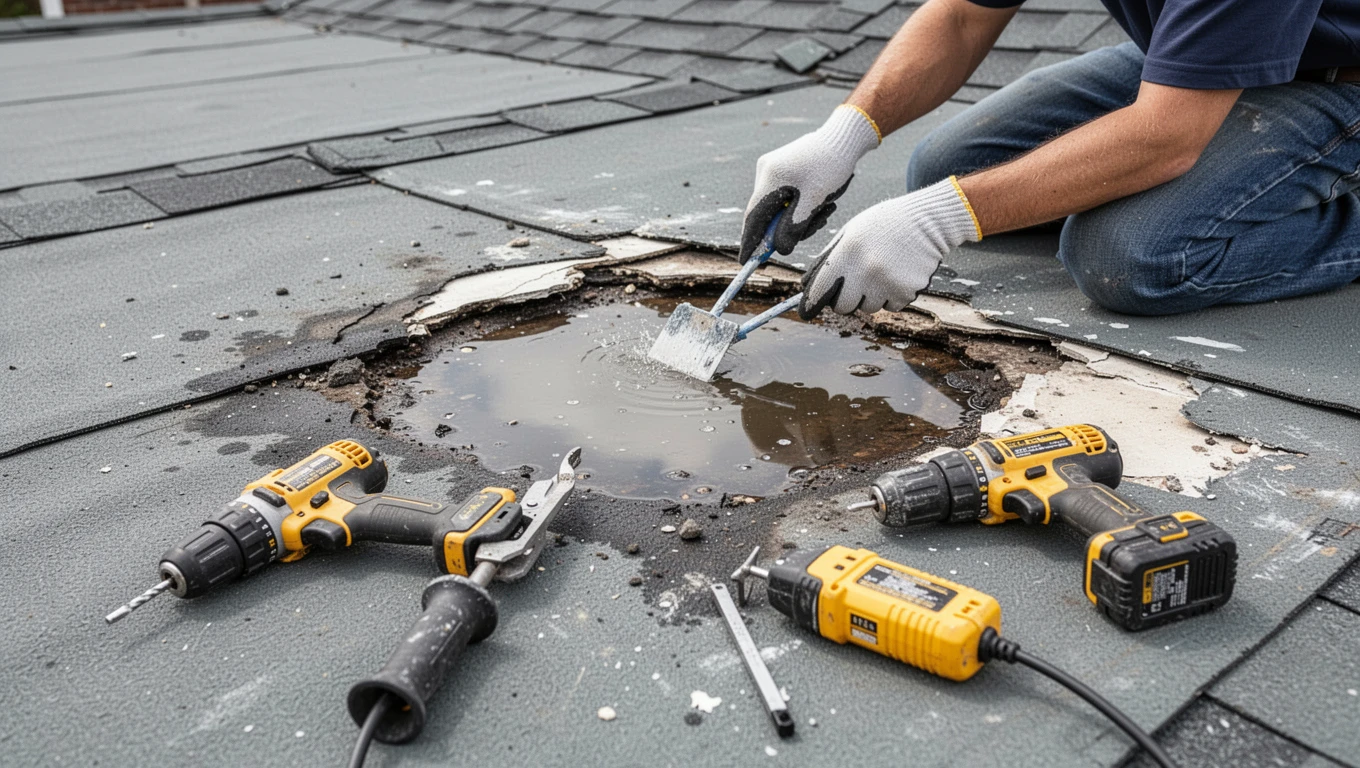 Roof Leak Water Damage Repair