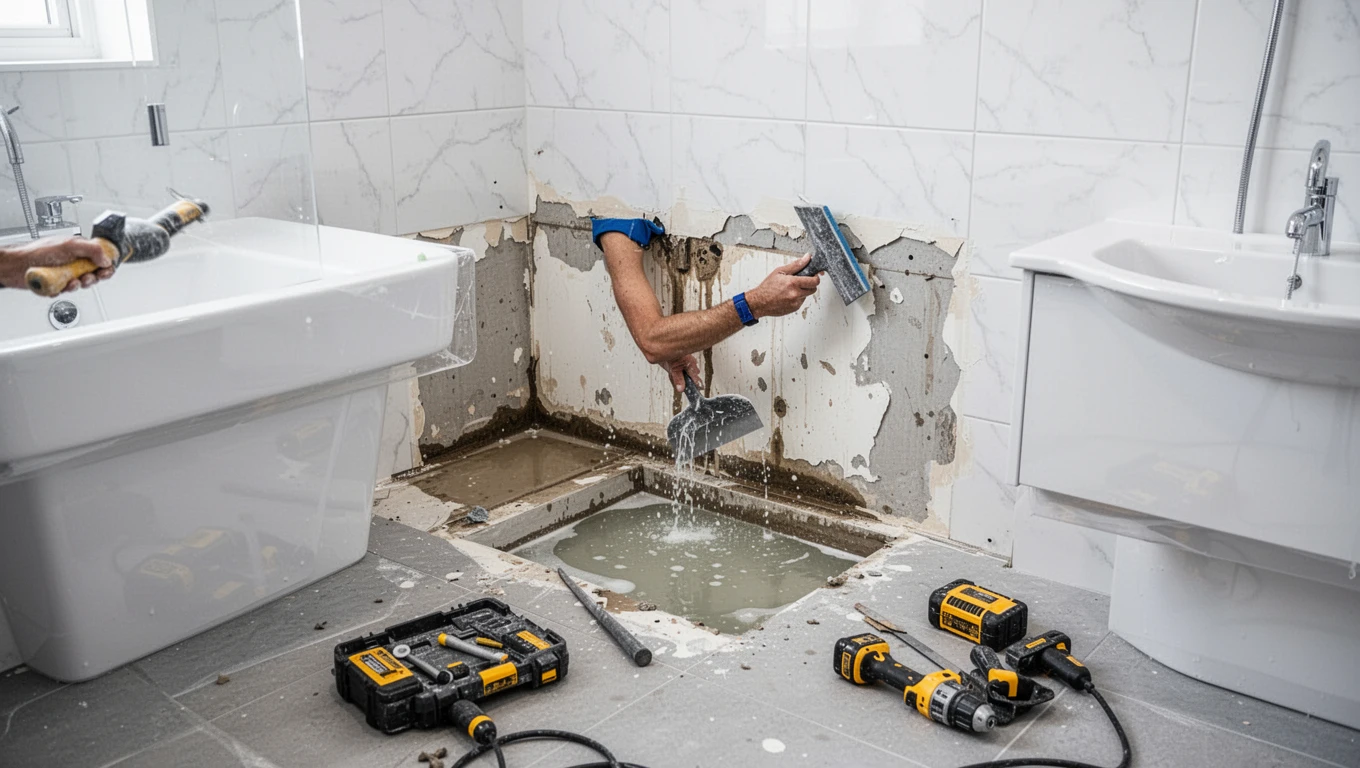 Bathroom Water Damage Repair